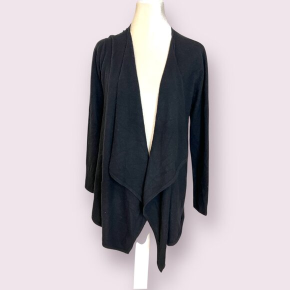 Neiman Marcus Women's Sweater Black Cashmere Open Front Size Medium - Picture 1 of 6